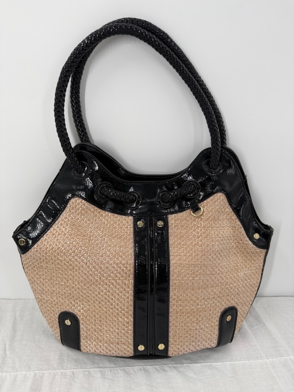 Anne Klein Bag Basket Weave Tote Shoulder Bag